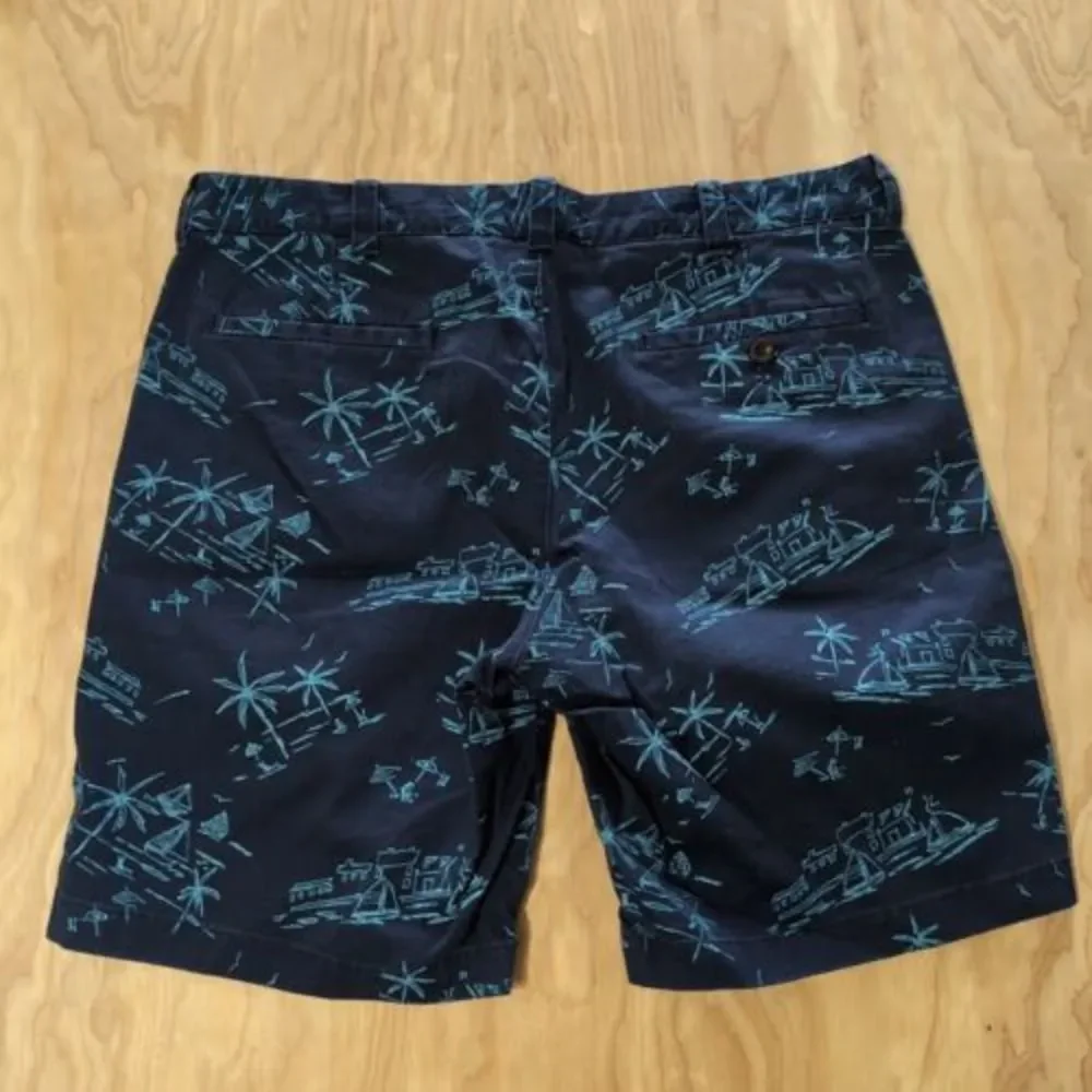 J. Crew Stretch Shorts Men's 34x9 Blue Flat Front‎ Classic Chinos beach